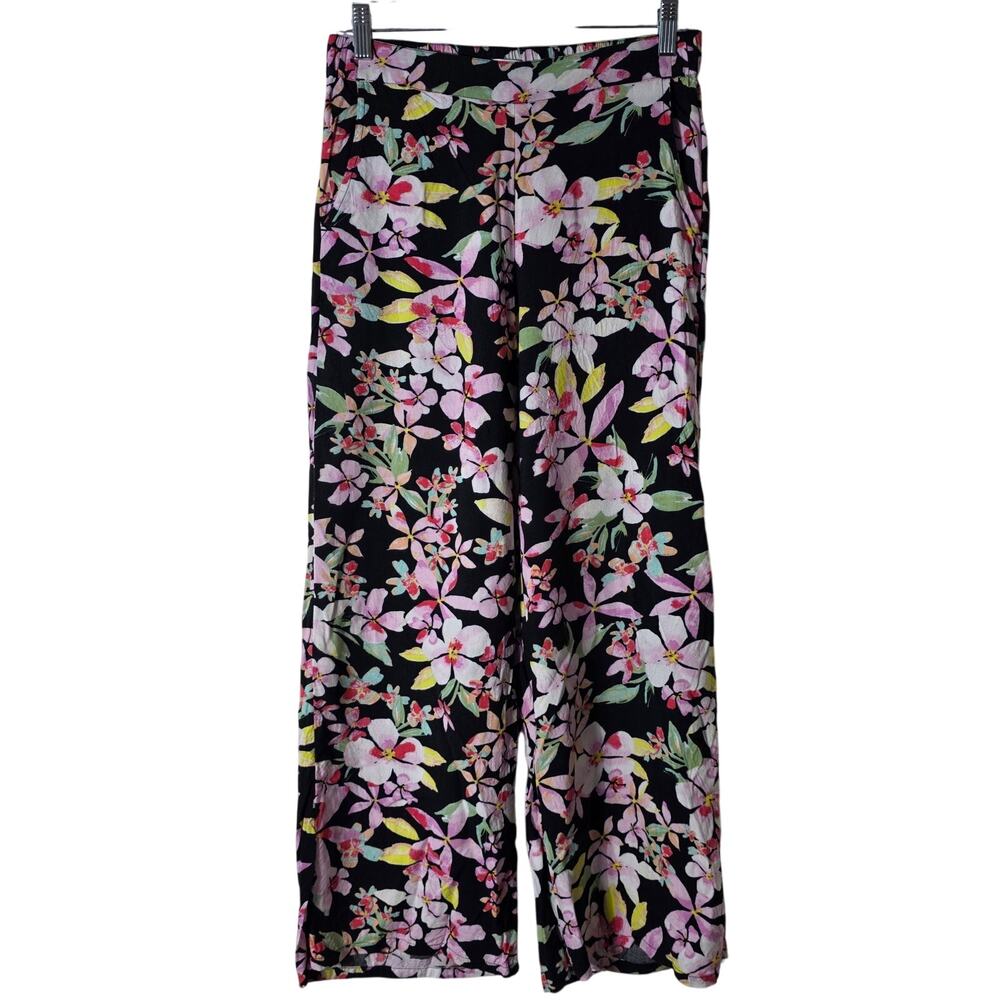 Roxy Tropical Print Pull-on Wide-leg Beach Pants Size Small